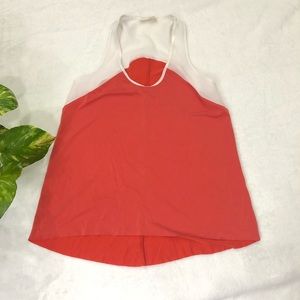 Zara Orange High Low Tank Sheer Size Small‎
